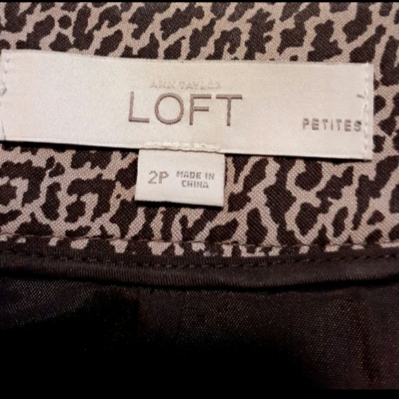 Ann Taylor Loft Brown Tan Animal Print Pencil Skirt Size 2 Petite - Picture 4 of 5